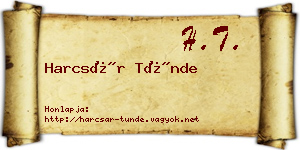 Harcsár Tünde névjegykártya